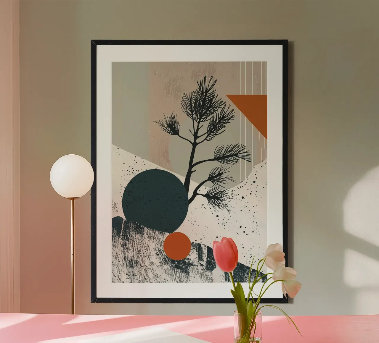 Geometrical Wood poster con telaio in legno da Hey Vincent