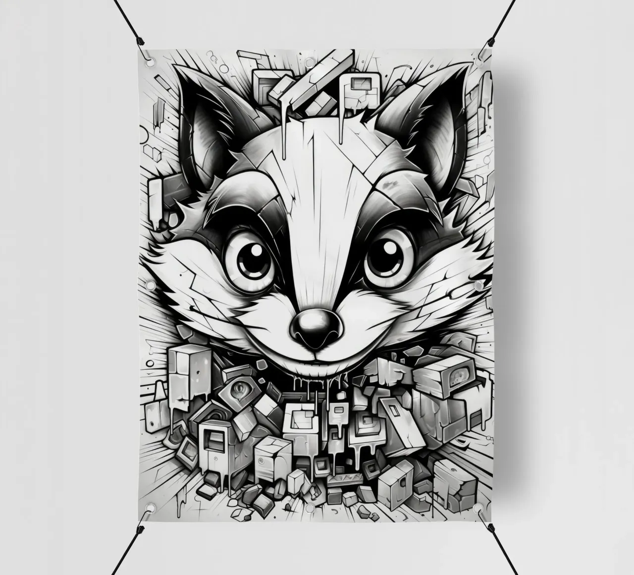animali graffiti telo in pvc da Art Digital Visuel
