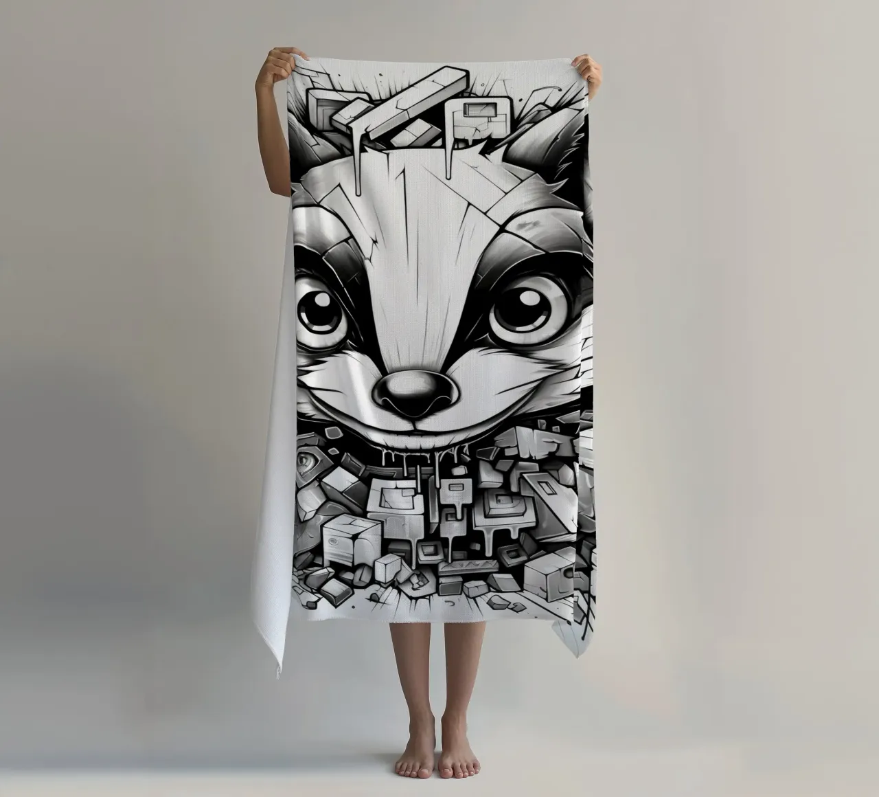 animali graffiti telo mare da Art Digital Visuel