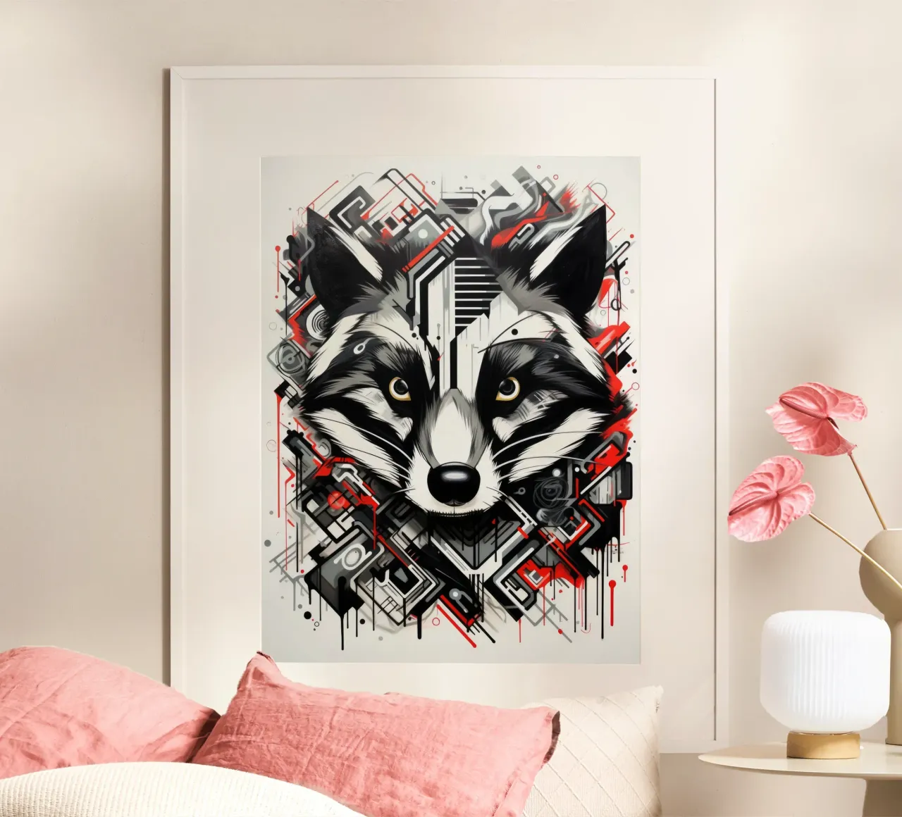 animali graffiti poster con telaio in alluminio da Art Digital Visuel