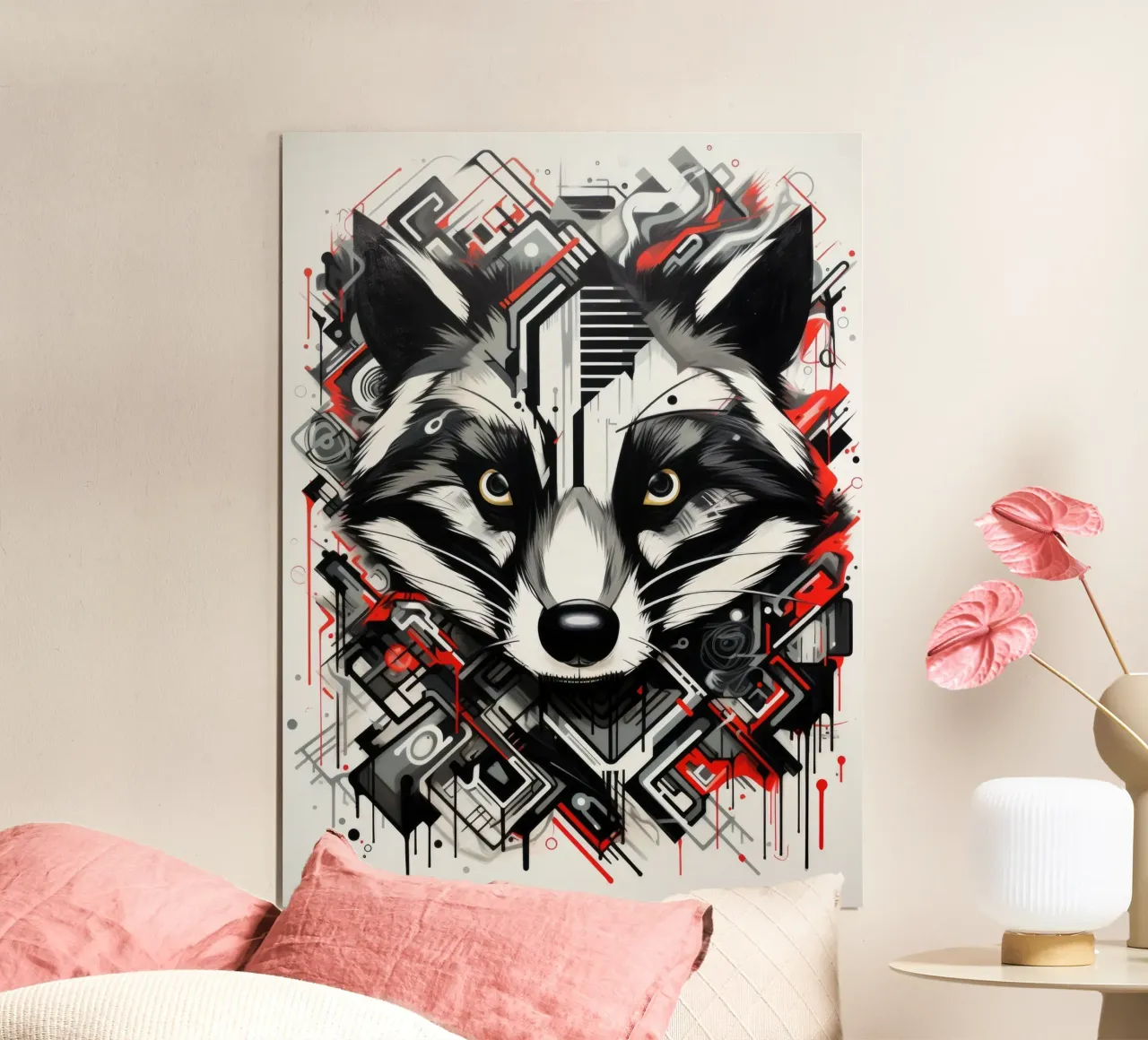 animali graffiti poster con telaio in alluminio da Art Digital Visuel