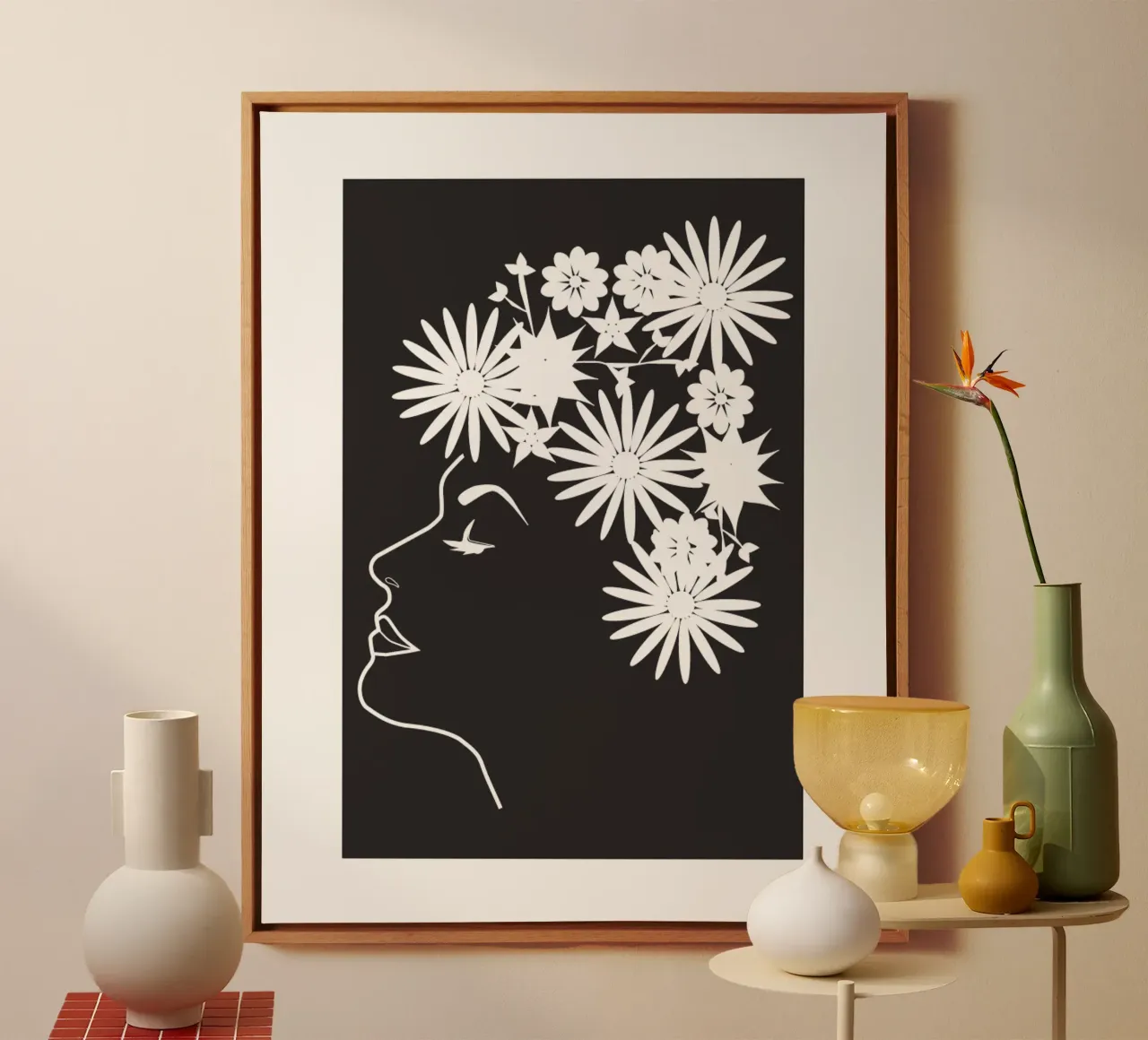 Scherenschnitt Leinwand mit Schattenfugenrahmen von SunflowerDE