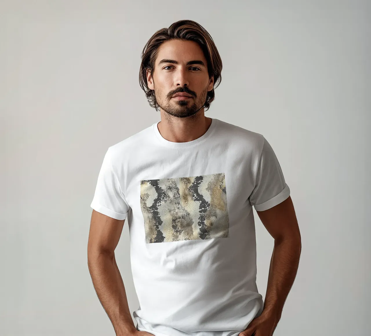 Elegant snake texture t-shirt by Carinaprint