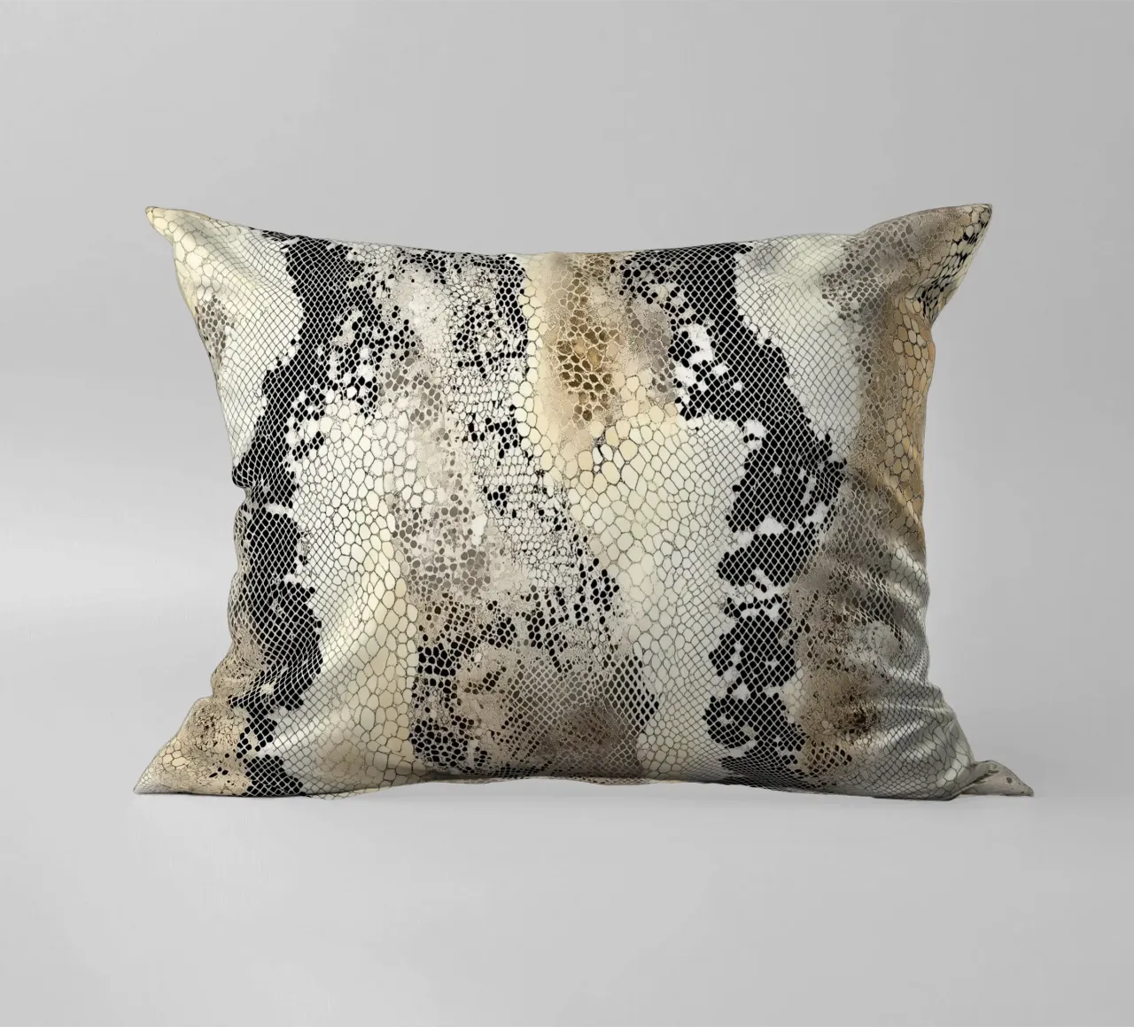 Elegant snake texture decorative cushion by Carinaprint
