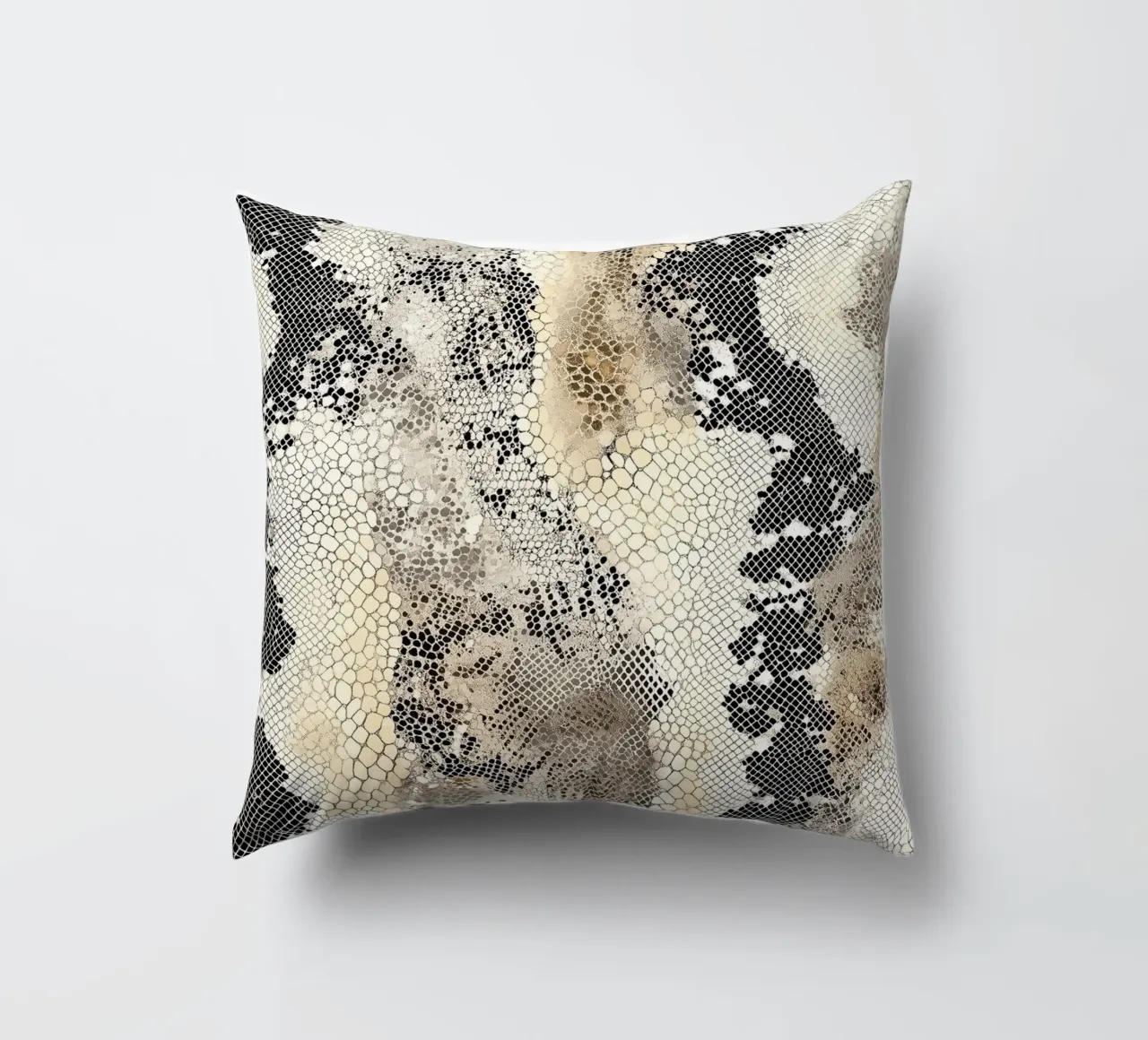 Elegant snake texture decorative cushion by Carinaprint