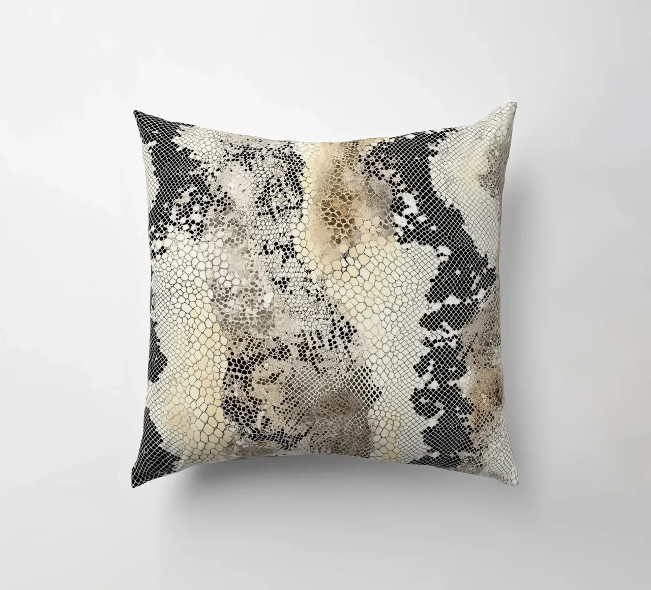 Elegant snake texture decorative cushion by Carinaprint