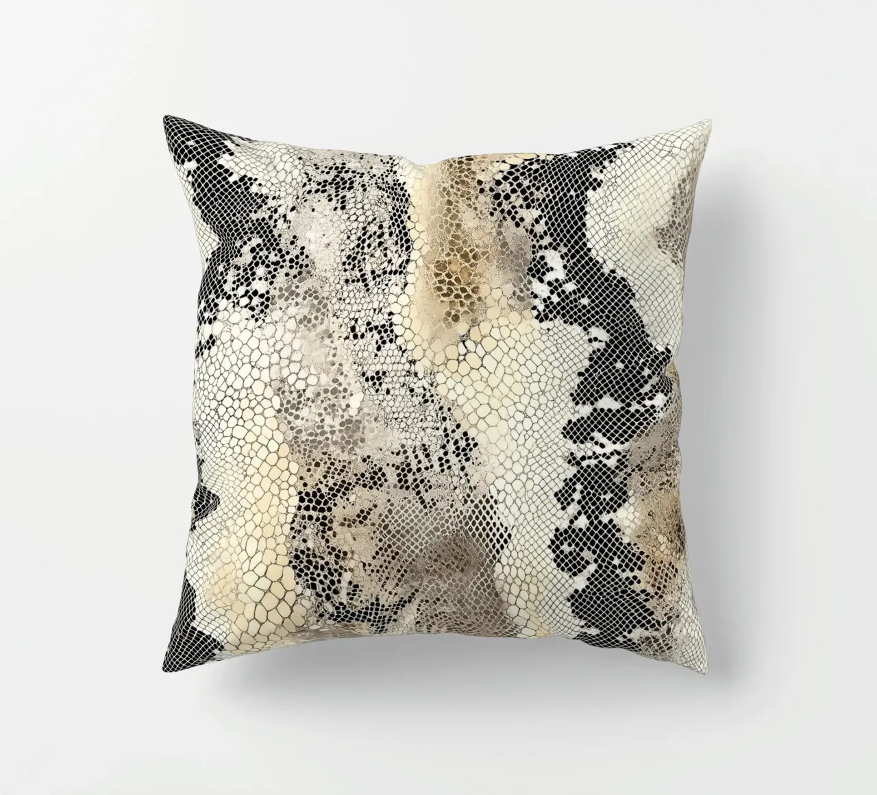 Elegant snake texture decorative cushion by Carinaprint