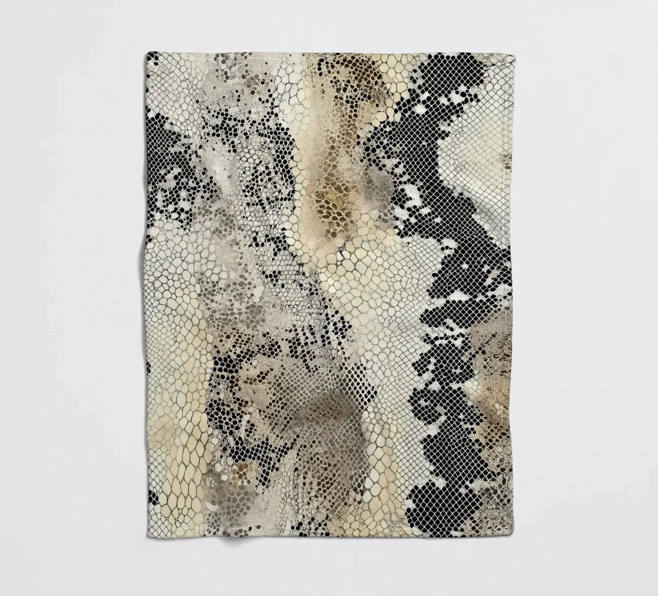 Elegant snake texture fleece blanket by Carinaprint