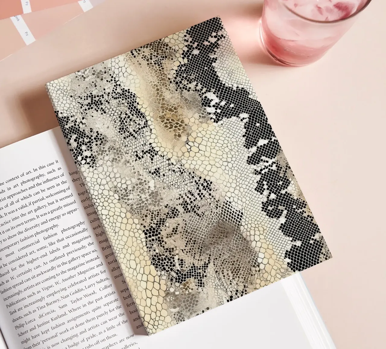 Elegant snake texture notebook by Carinaprint