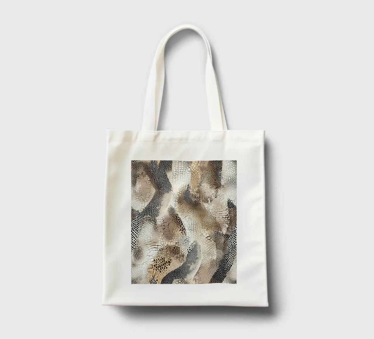 Moda con motivo a serpente borsa in juta da Carinaprint