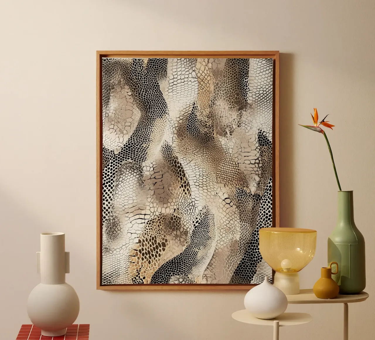 Fashion with snake pattern canvas by Carinaprint