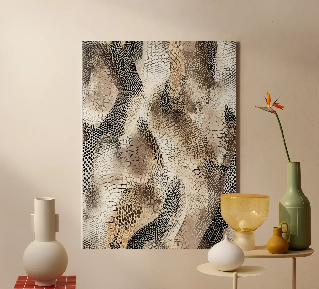 Fashion with snake pattern canvas by Carinaprint