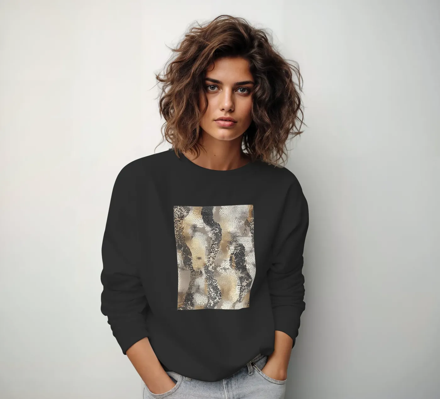 Stylish snake pattern sweatshirt by Carinaprint