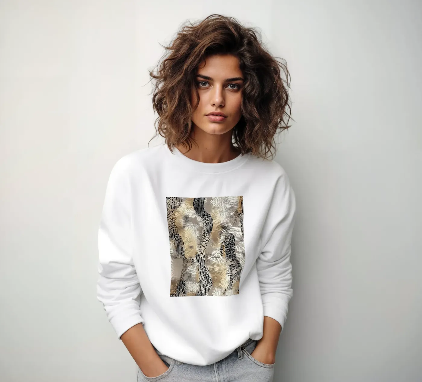 Stylish snake pattern sweatshirt by Carinaprint