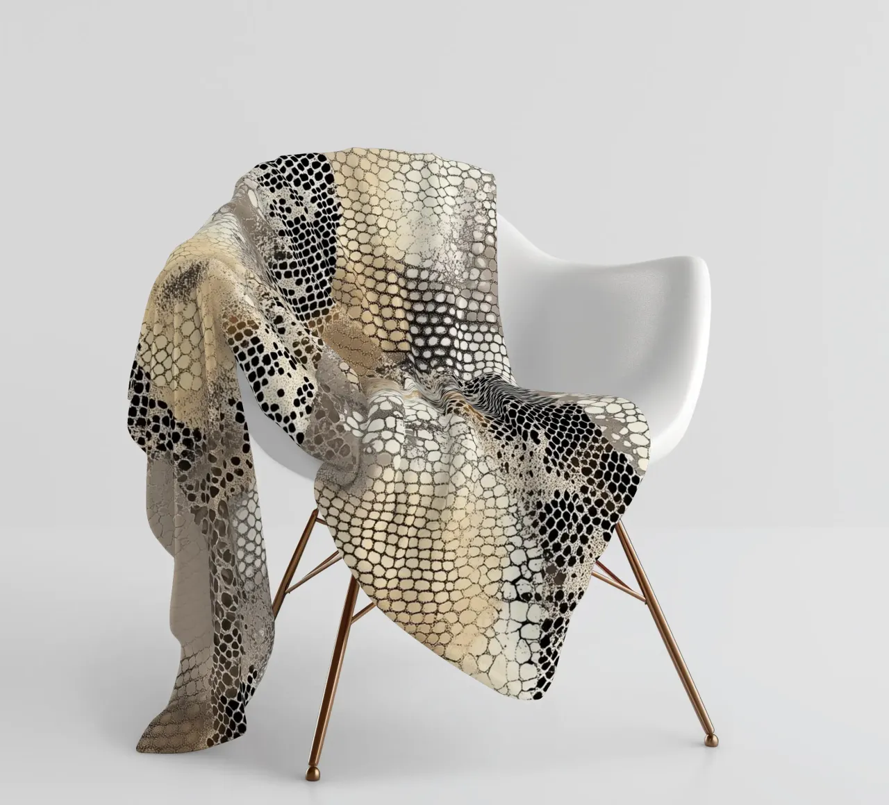 Stylish snake pattern fleece blanket by Carinaprint