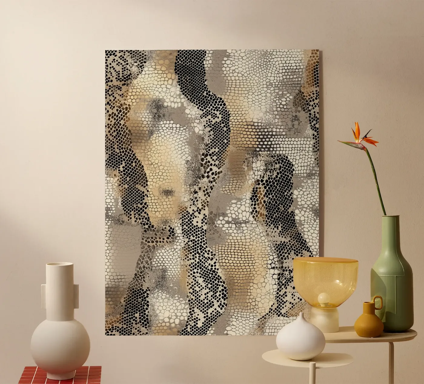 Stylish snake pattern acryl van Carinaprint