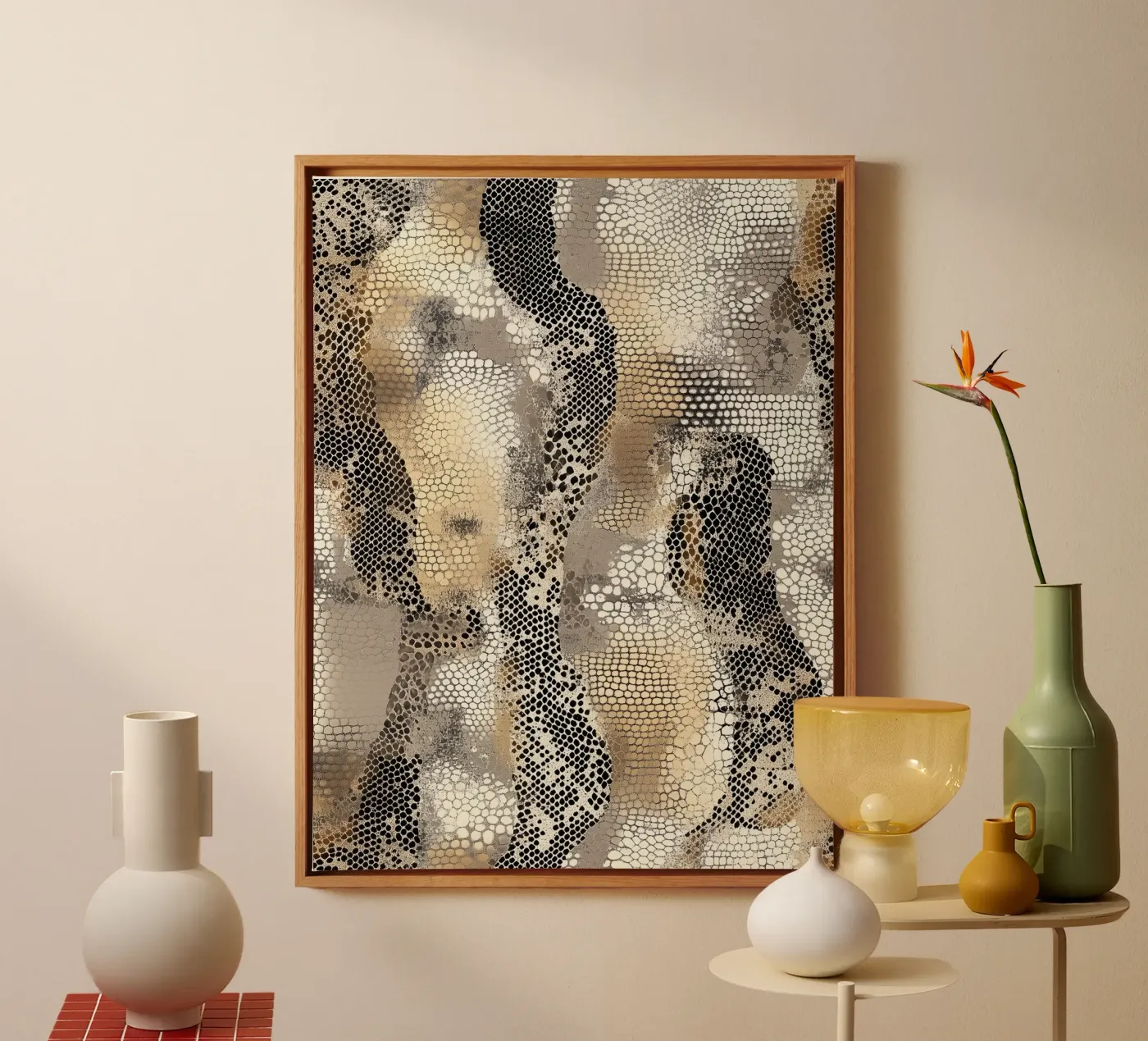 Stijlvol slangenpatroon canvas van Carinaprint