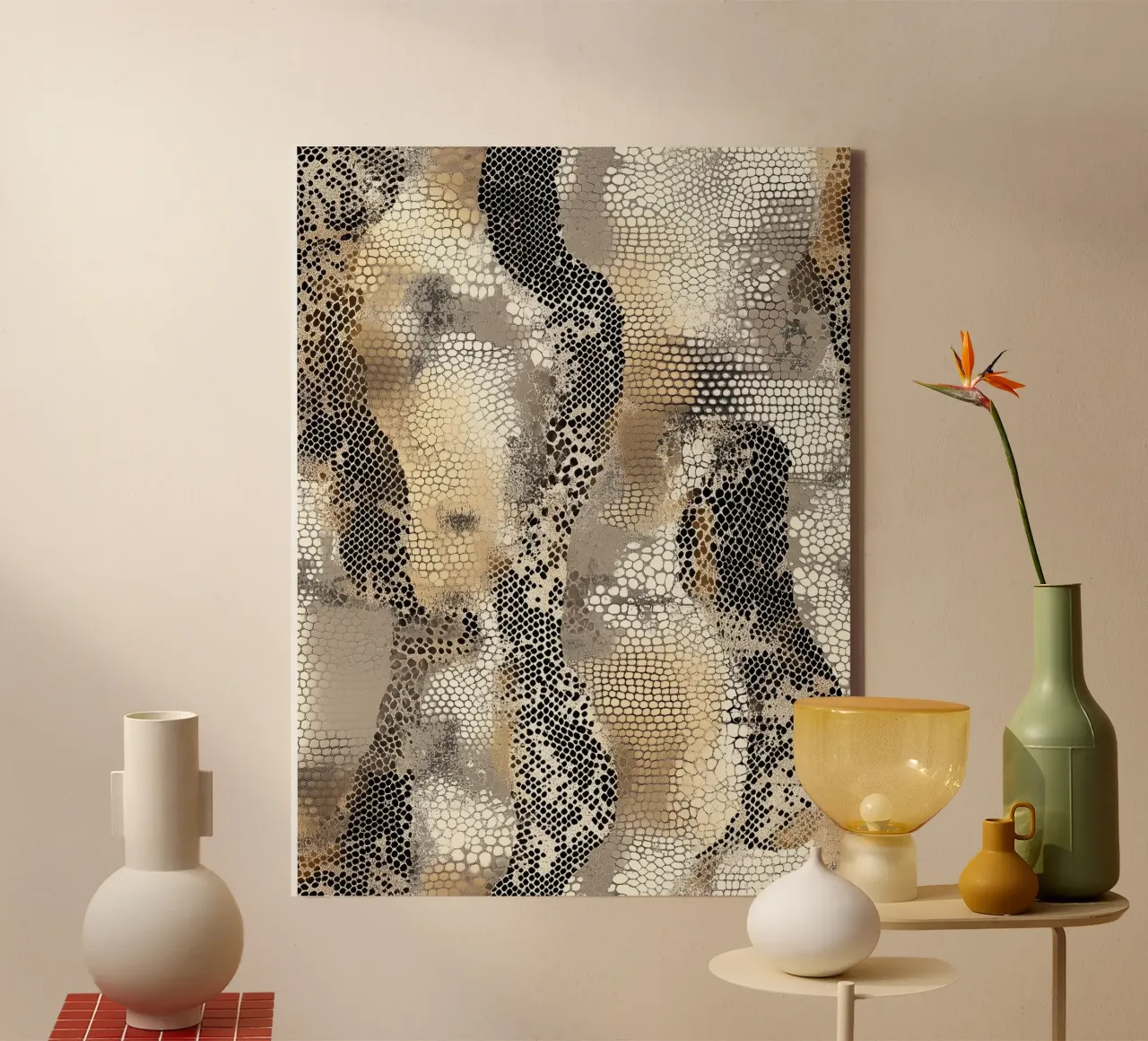 Stylish snake pattern canvas by Carinaprint