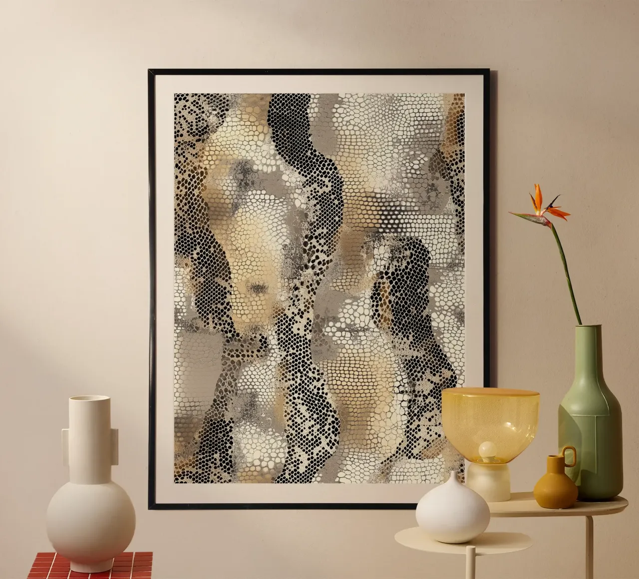 Stylish snake pattern poster by Carinaprint
