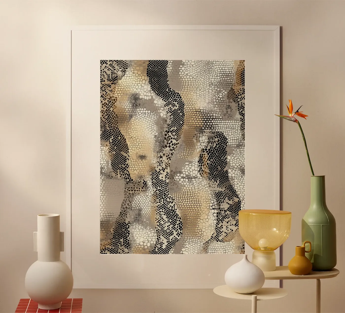 Stylish snake pattern poster van Carinaprint