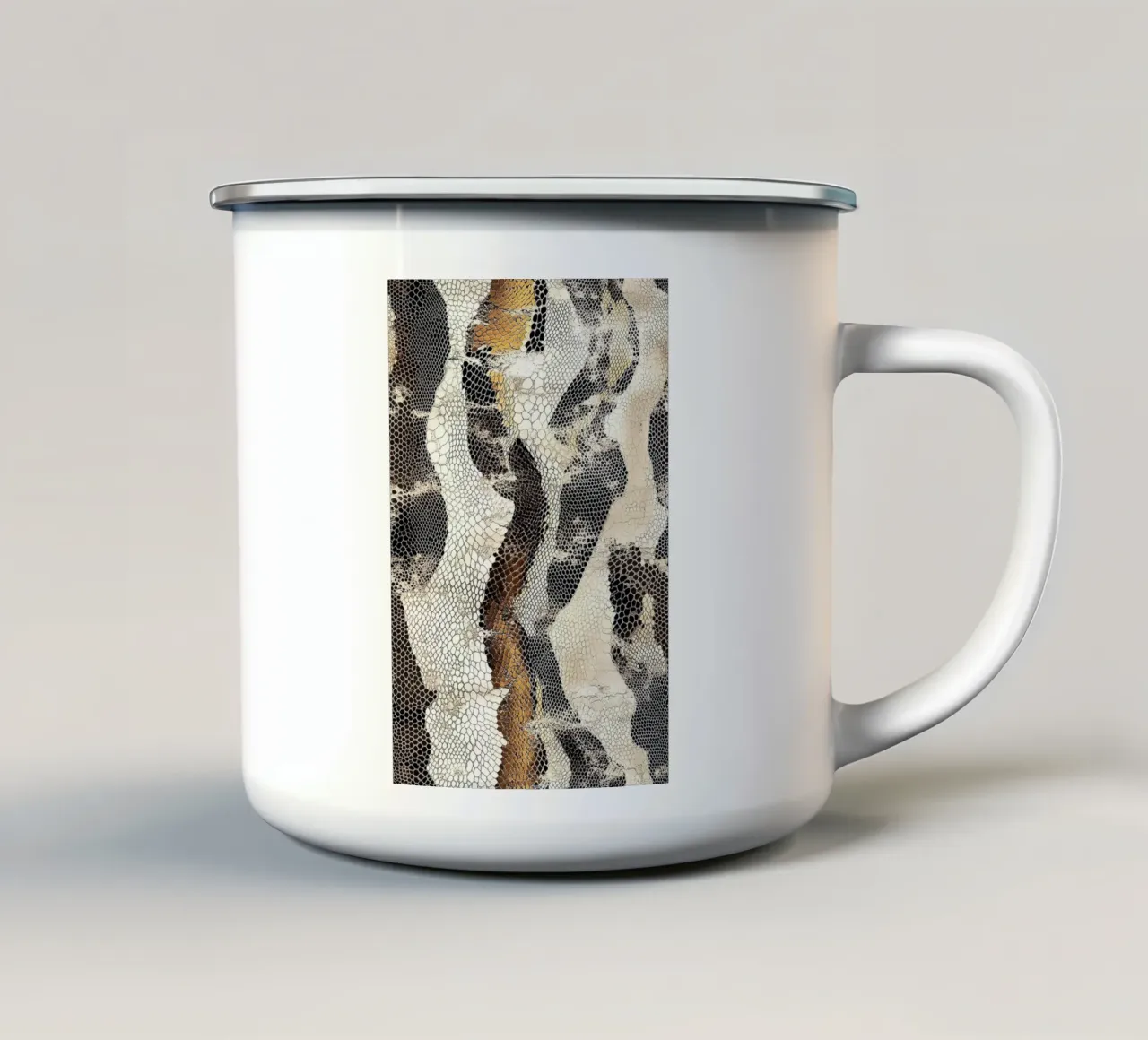 Moda con texture serpente tazza in smalto da Carinaprint
