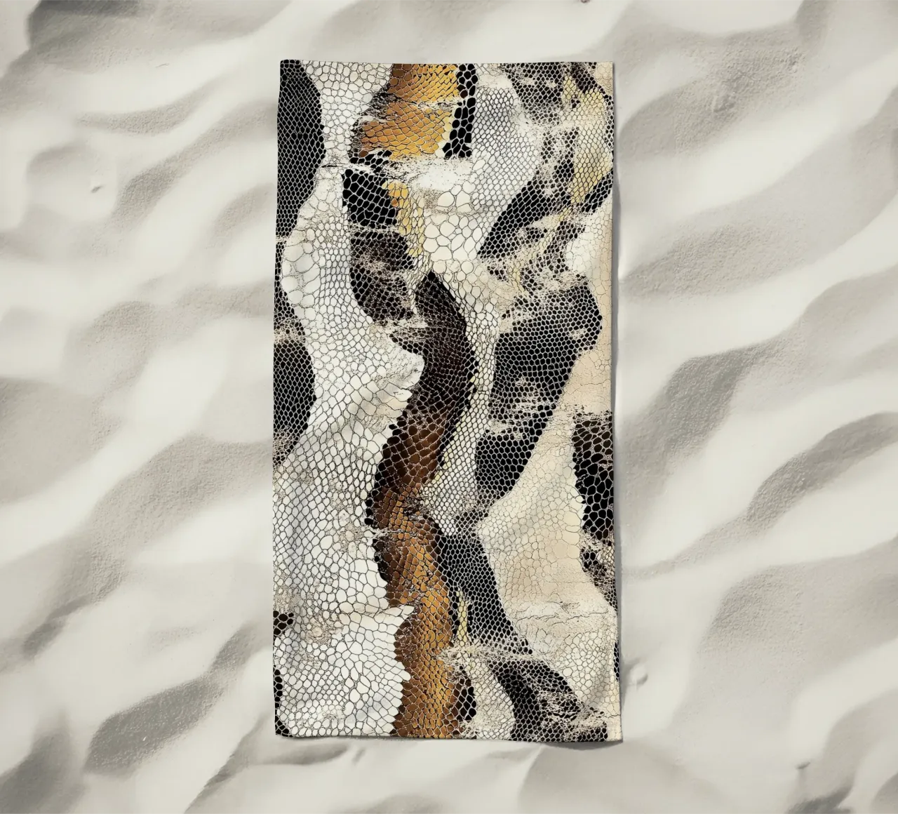 Moda con texture serpente telo mare da Carinaprint