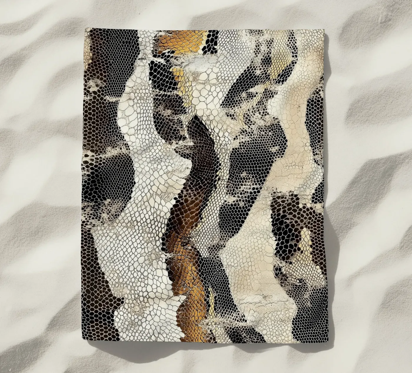 Fashion with snake texture beach towel by Carinaprint