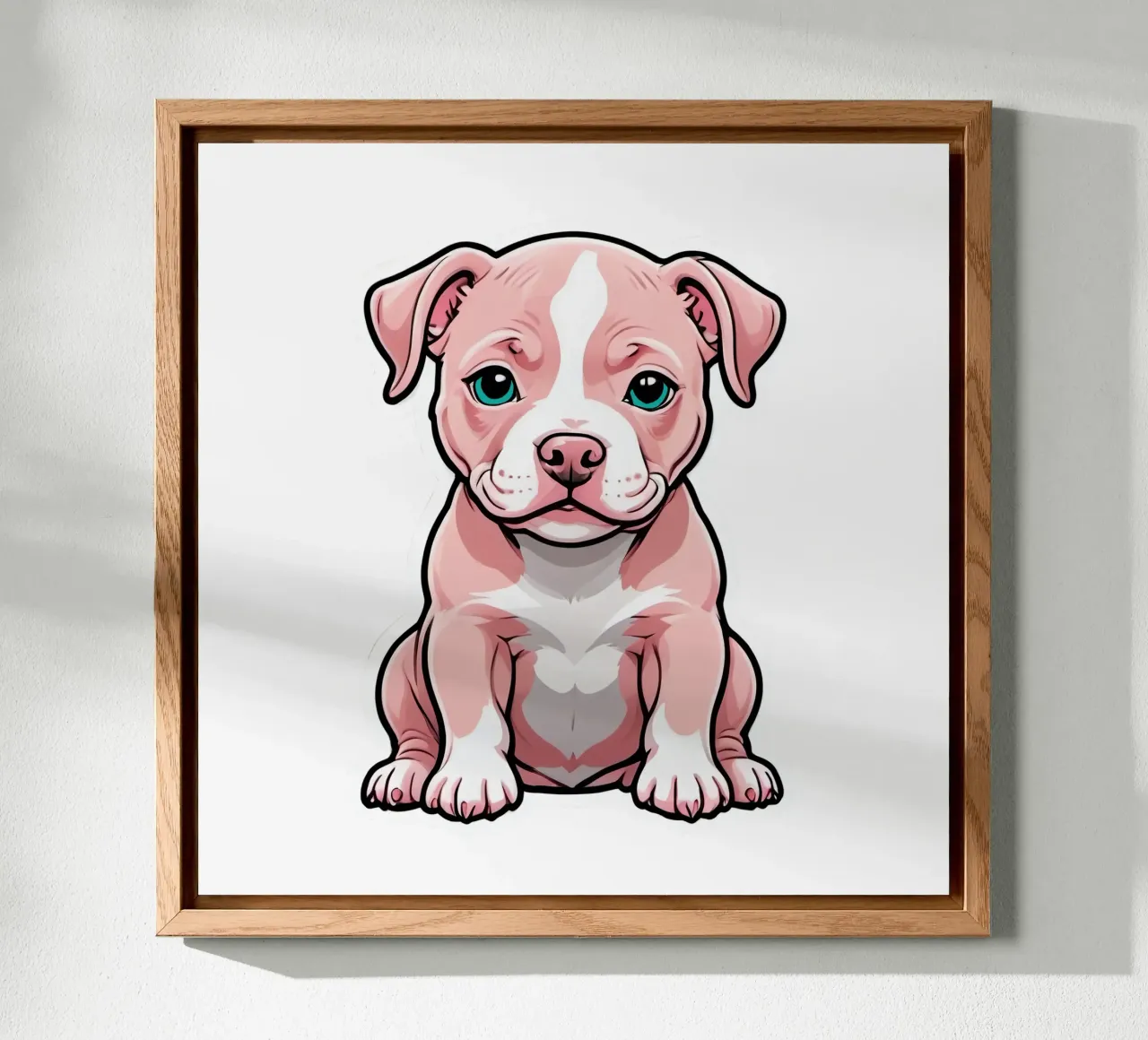Pitbull rosa alluminio dibond da Indigo Rain