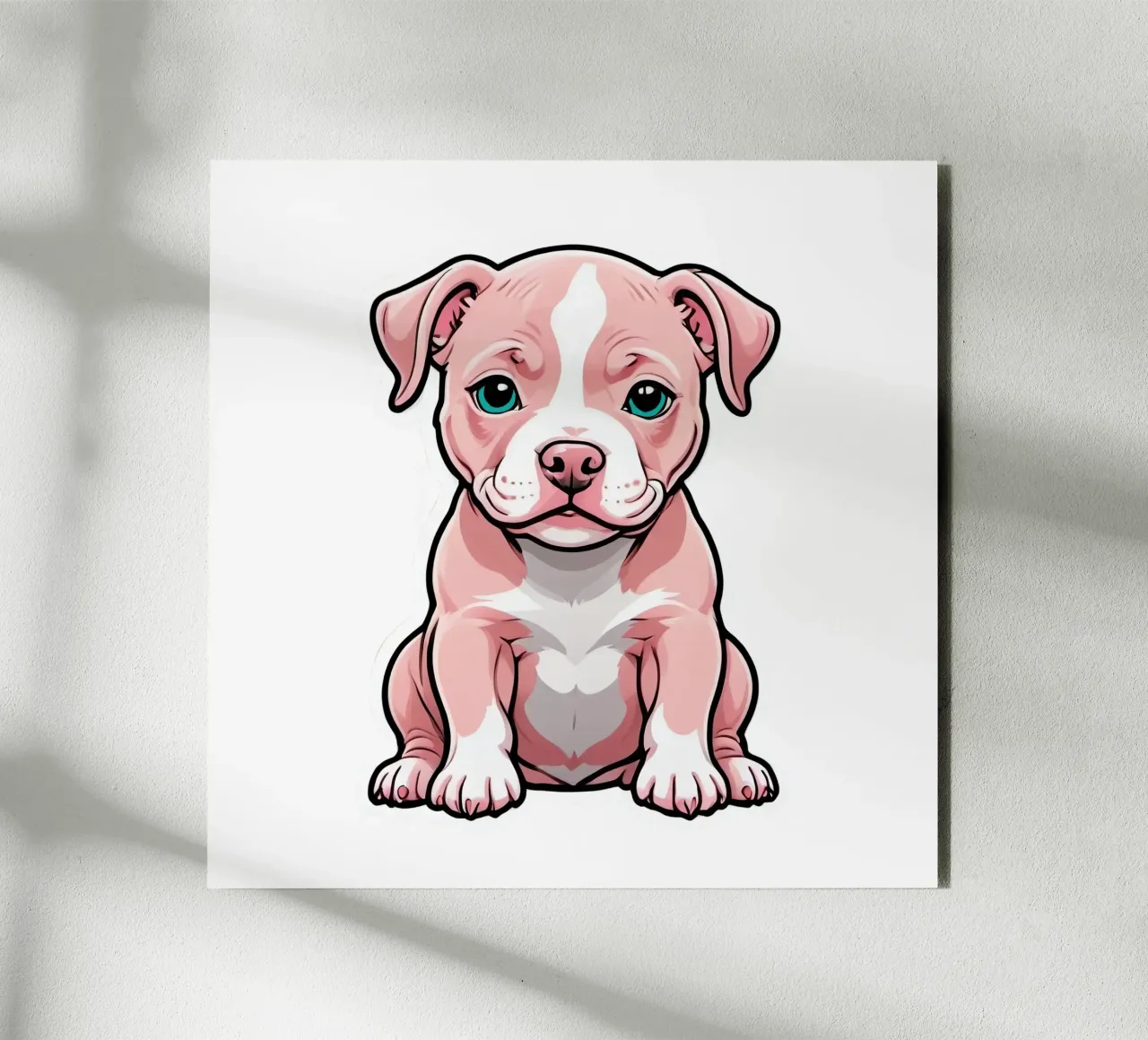 Pitbull rosa alluminio dibond da Indigo Rain