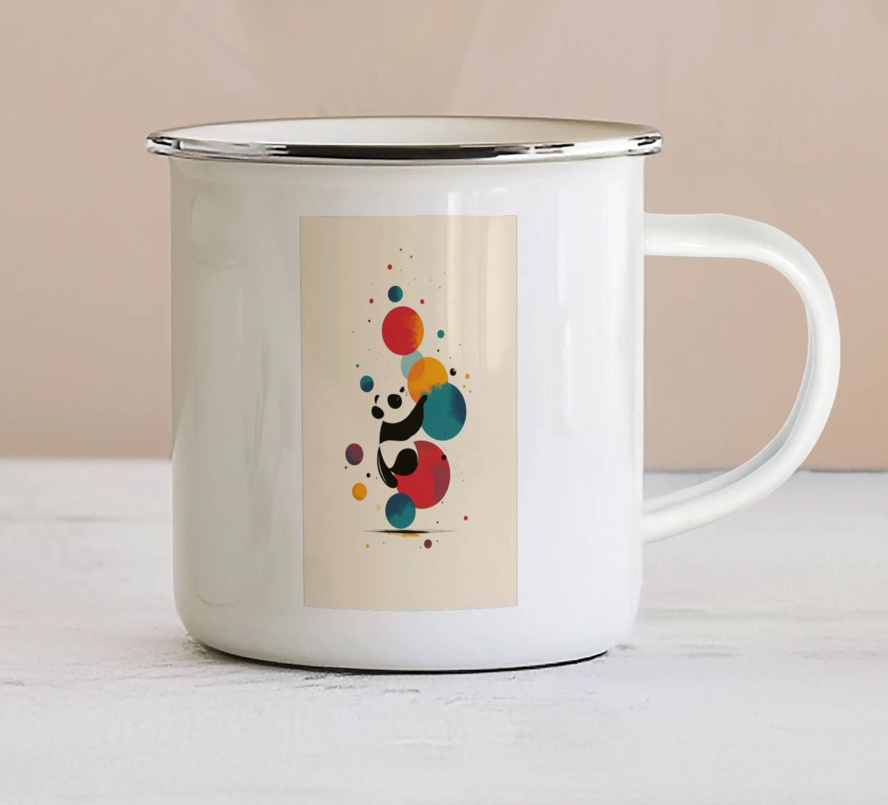 Panda e Planeten tazza in smalto da DreamPixel