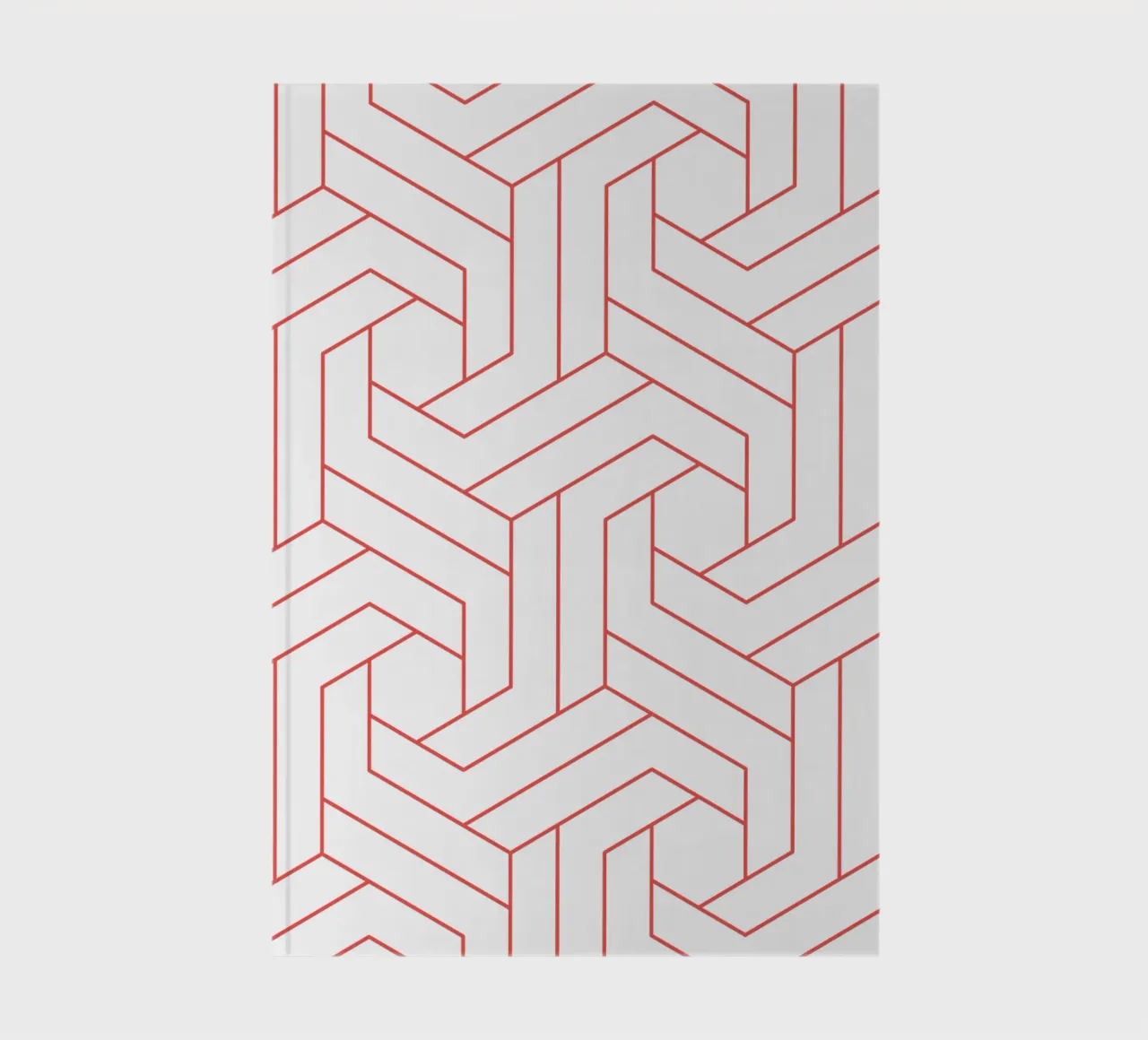 Red and White Geometric Pattern notebook by Shark Printables
