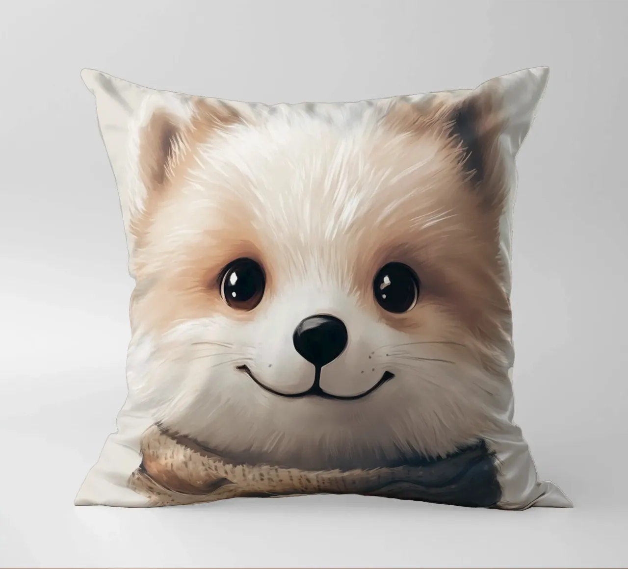 Hero #35: Arctic fox decorative cushion by farbenhelden