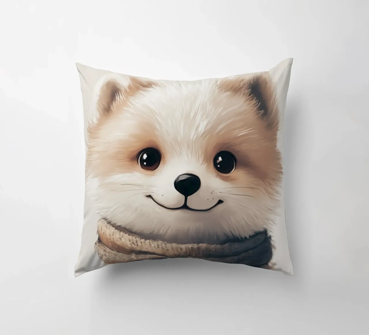 Hero #35: Arctic fox decorative cushion by farbenhelden