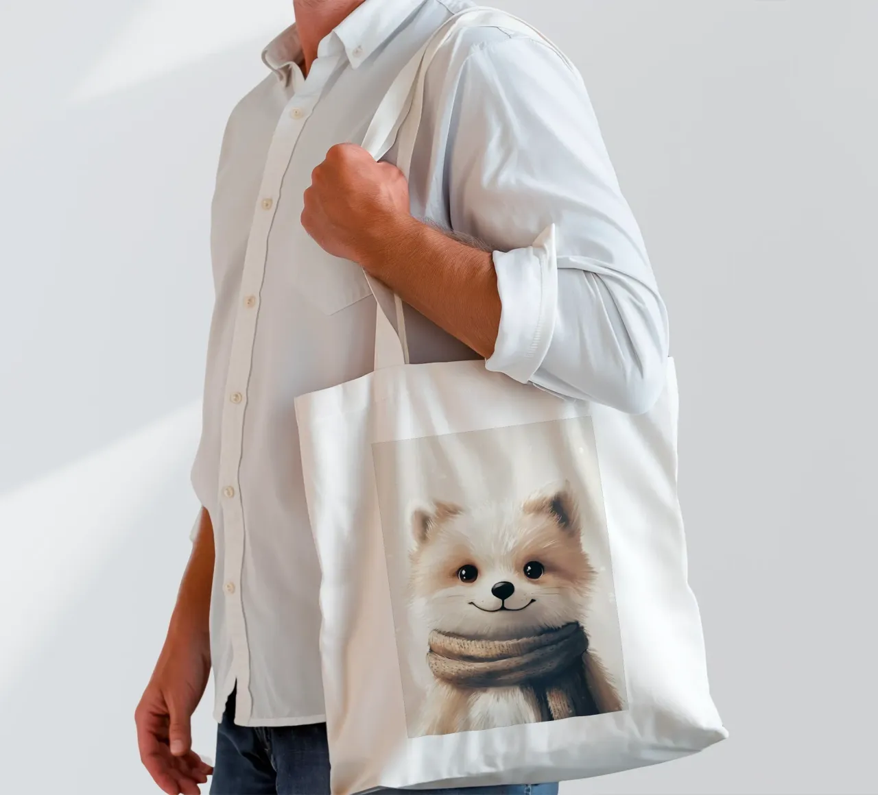 Hero #35: Arctic fox tote bag by farbenhelden