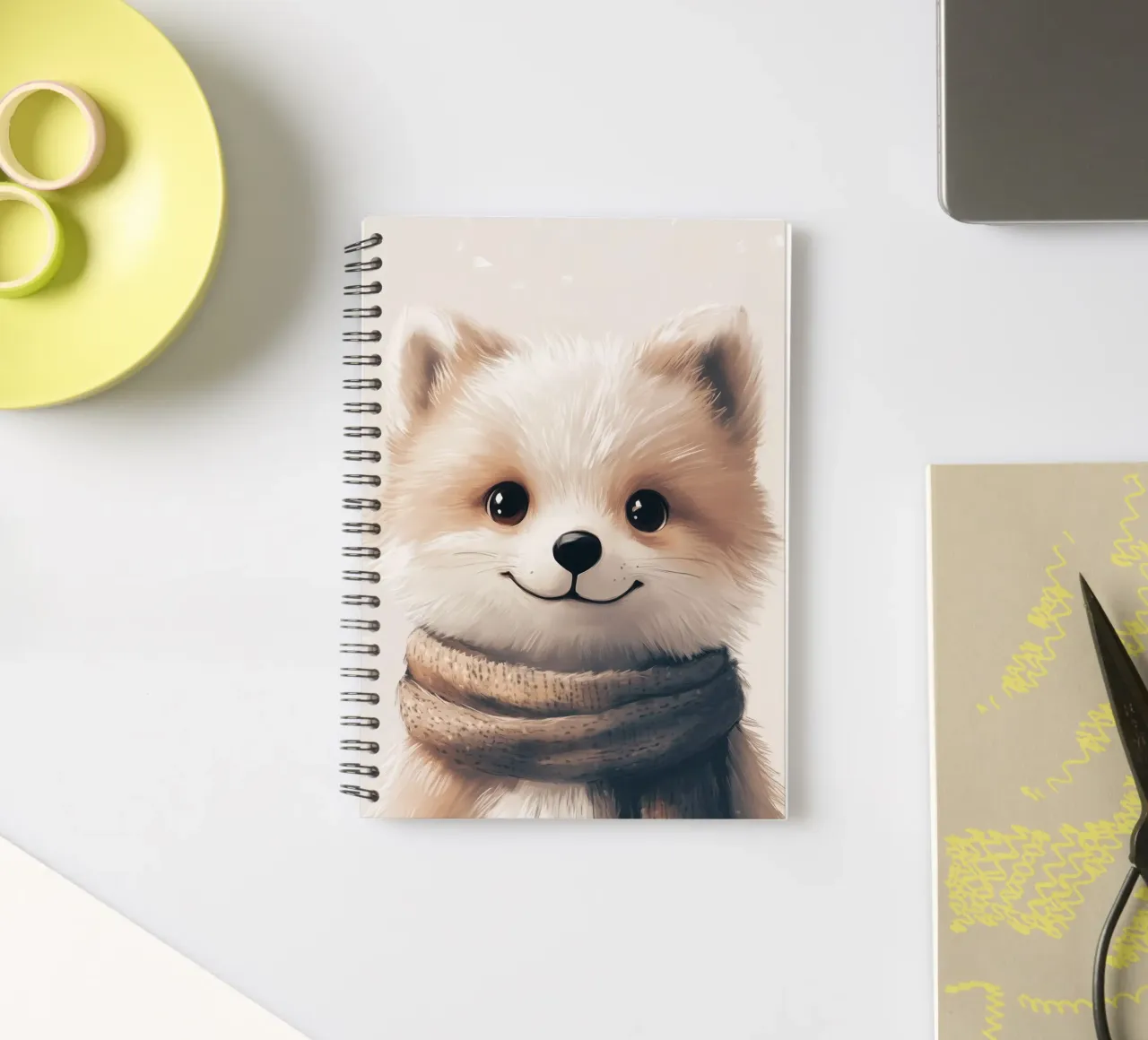 Hero #35: Arctic fox spiral notebook by farbenhelden