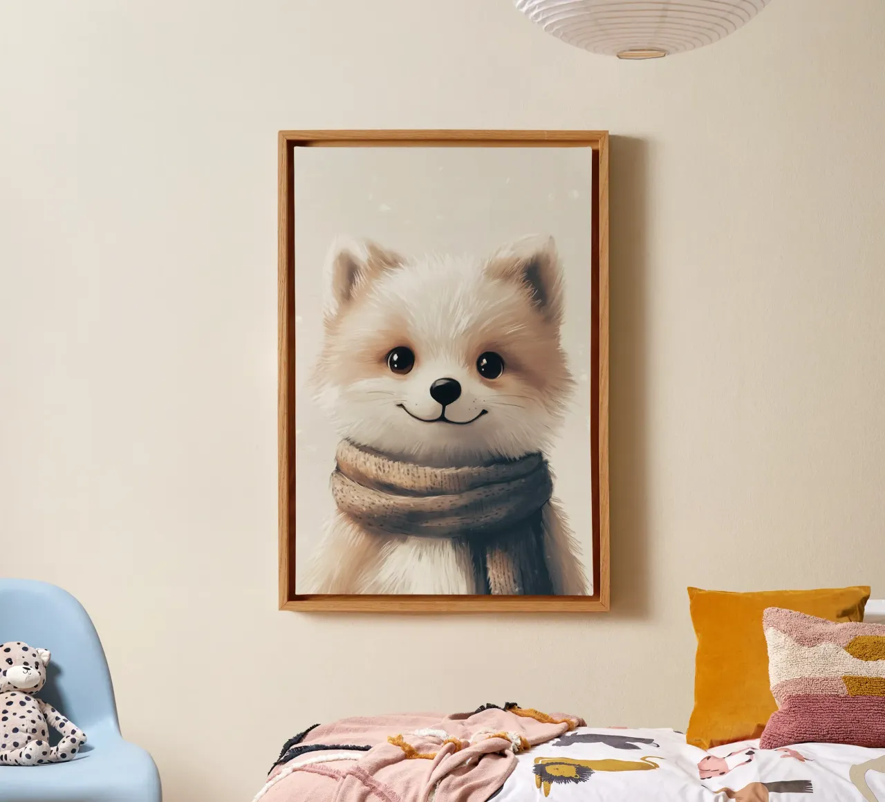 HeldIn #35: Polarfuchs Leinwand mit Schattenfugenrahmen von farbenhelden