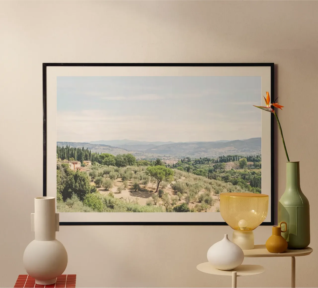 Firenze, Italia I Natura e montagne nella campagna toscana poster con telaio in plastica da Julie Travel Photography