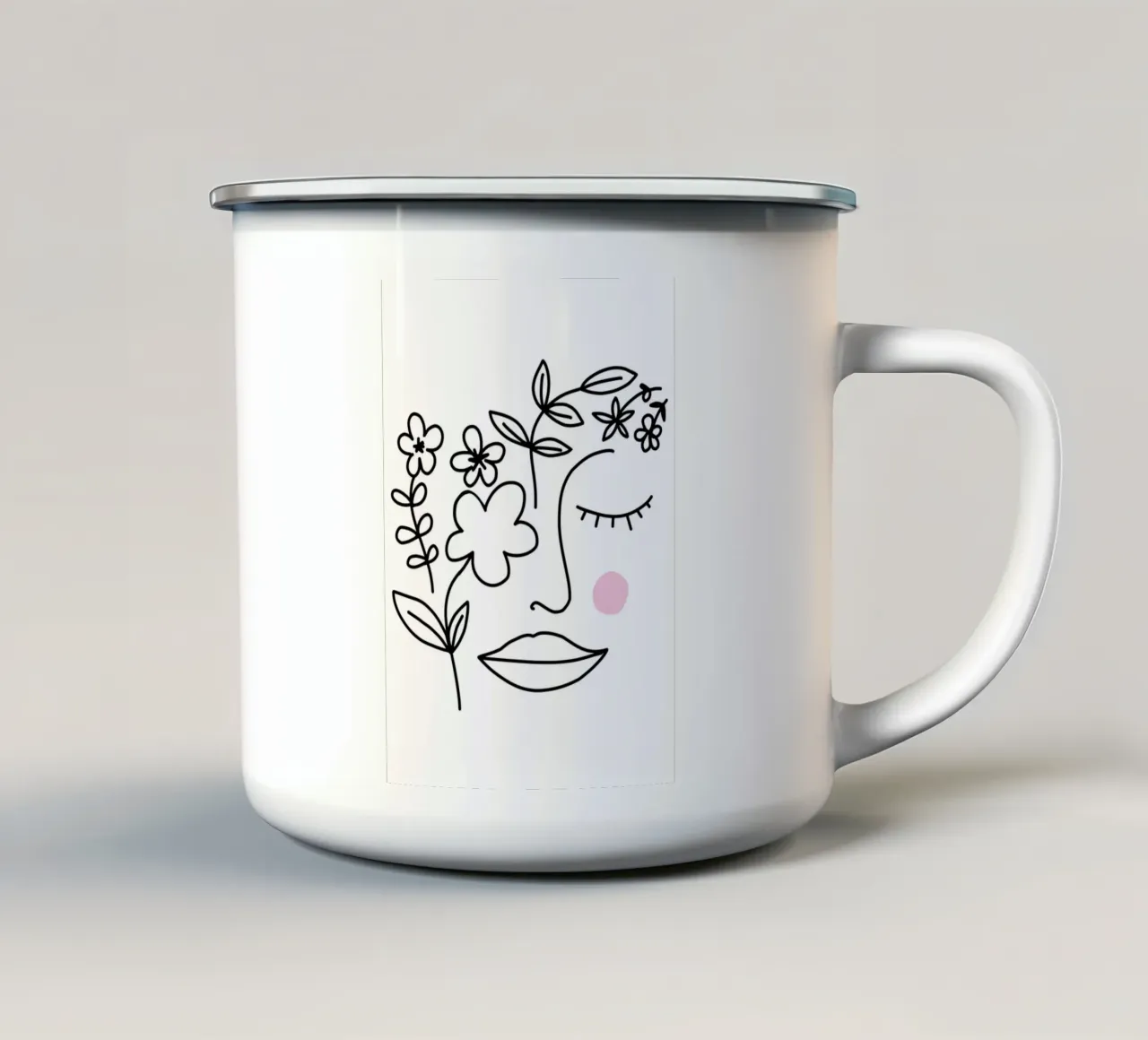 A beautiful mind - Linienzeichnung Line Art tazza in smalto da BAINAI