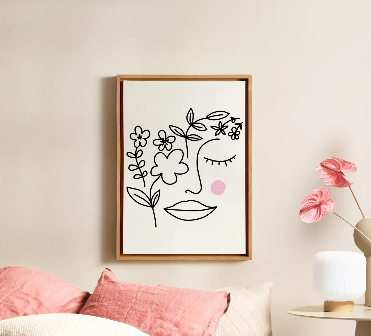 A beautiful mind - Linienzeichnung Line Art Leinwand von BAINAI