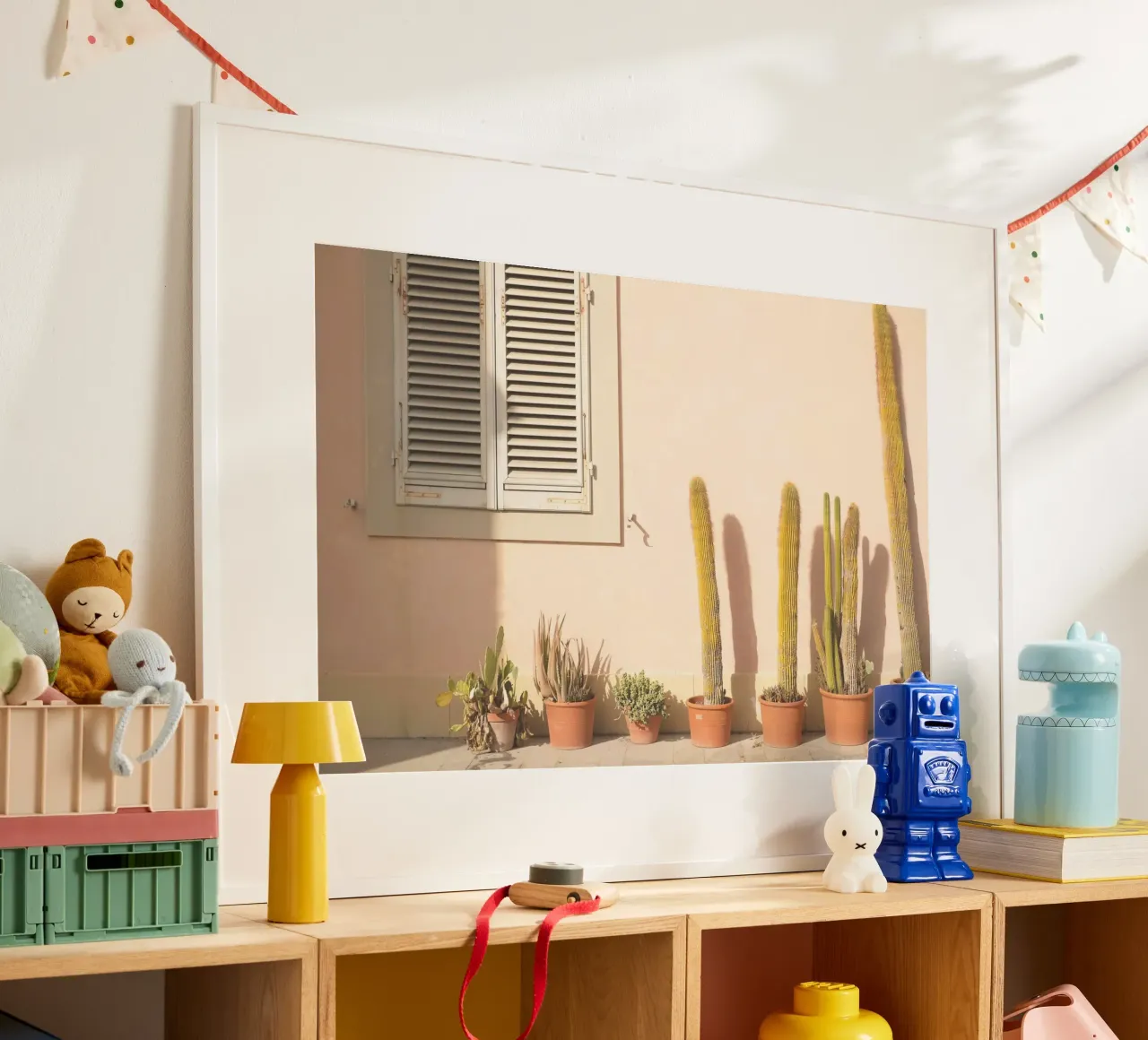 Florence, Italië I Cactus bij zonsondergang in Toscane poster met houten frame van Julie Travel Photography