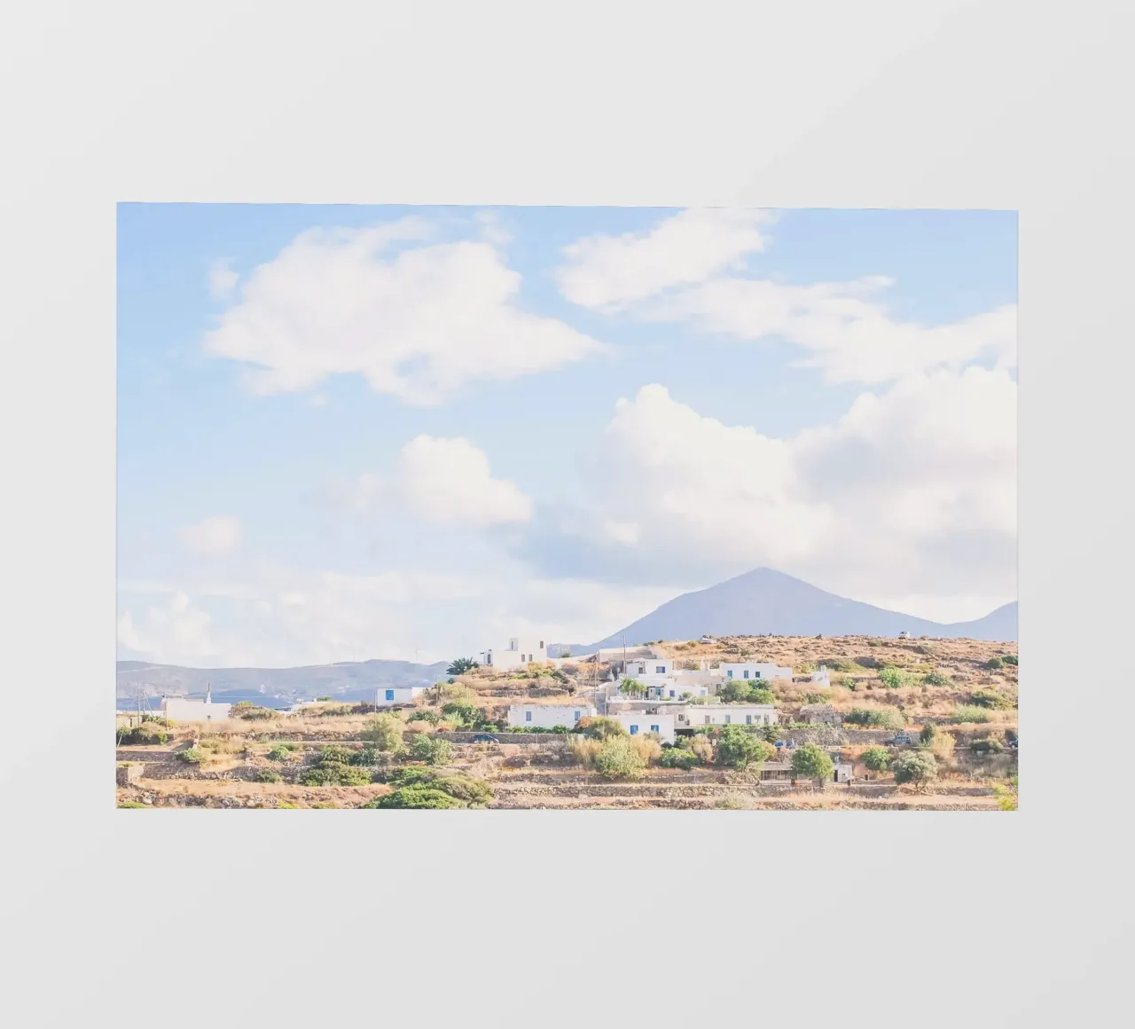 Milos, Greece I Panoramic view of wild mountains backlit film by Julie Travel Photography