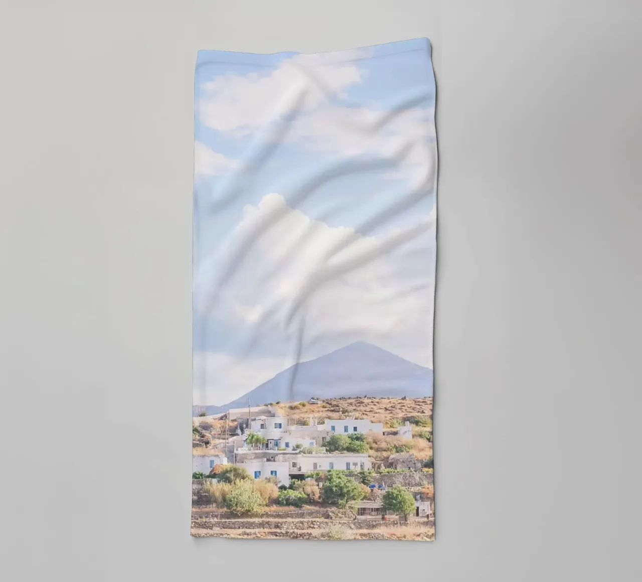 Milos, Greece I Panoramic view of wild mountains towel by Julie Travel Photography