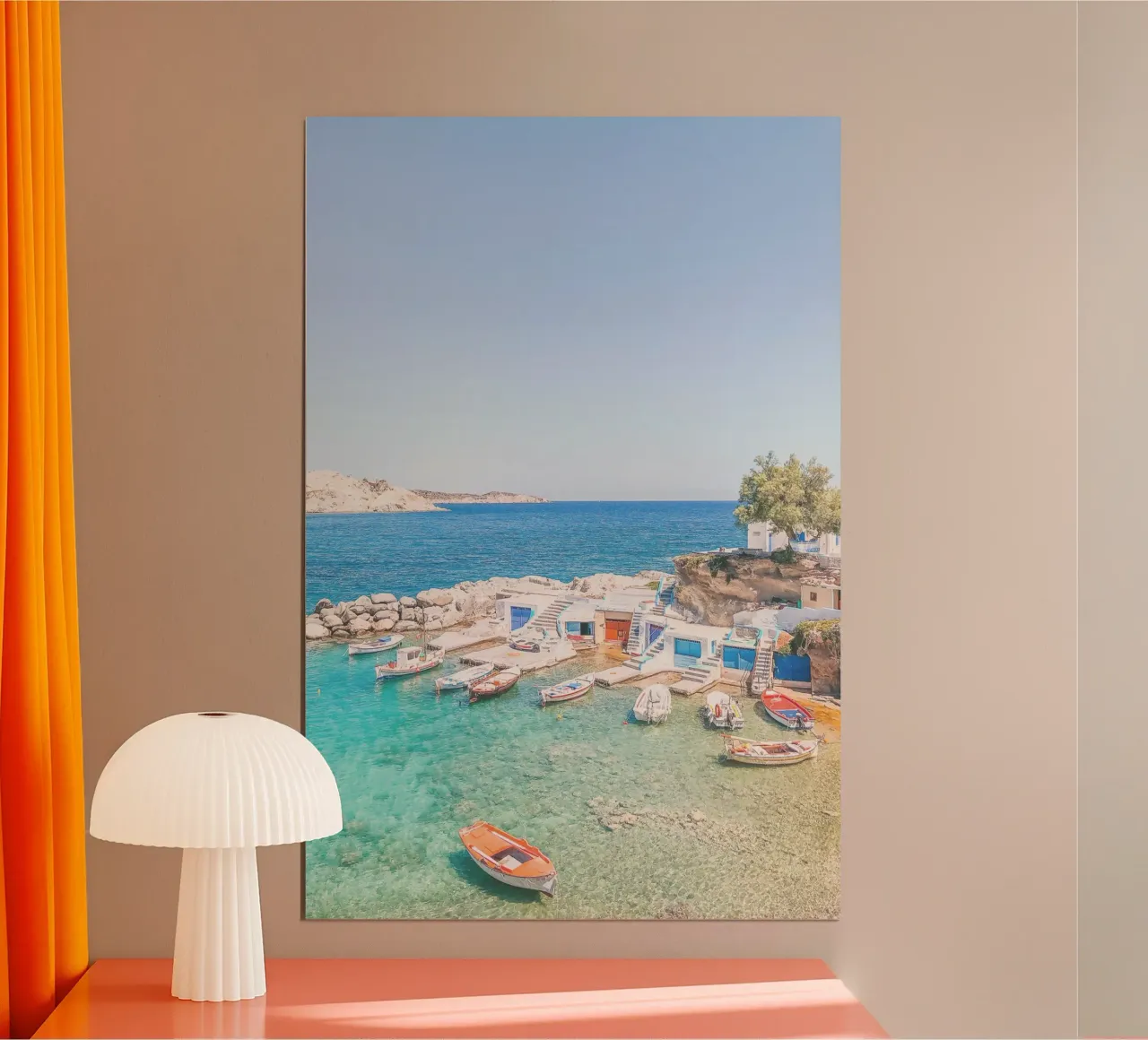 Milos, Grecia I Spiaggia e il colorato villaggio di pescatori di Mandrakia carta hahnemühle da Julie Travel Photography