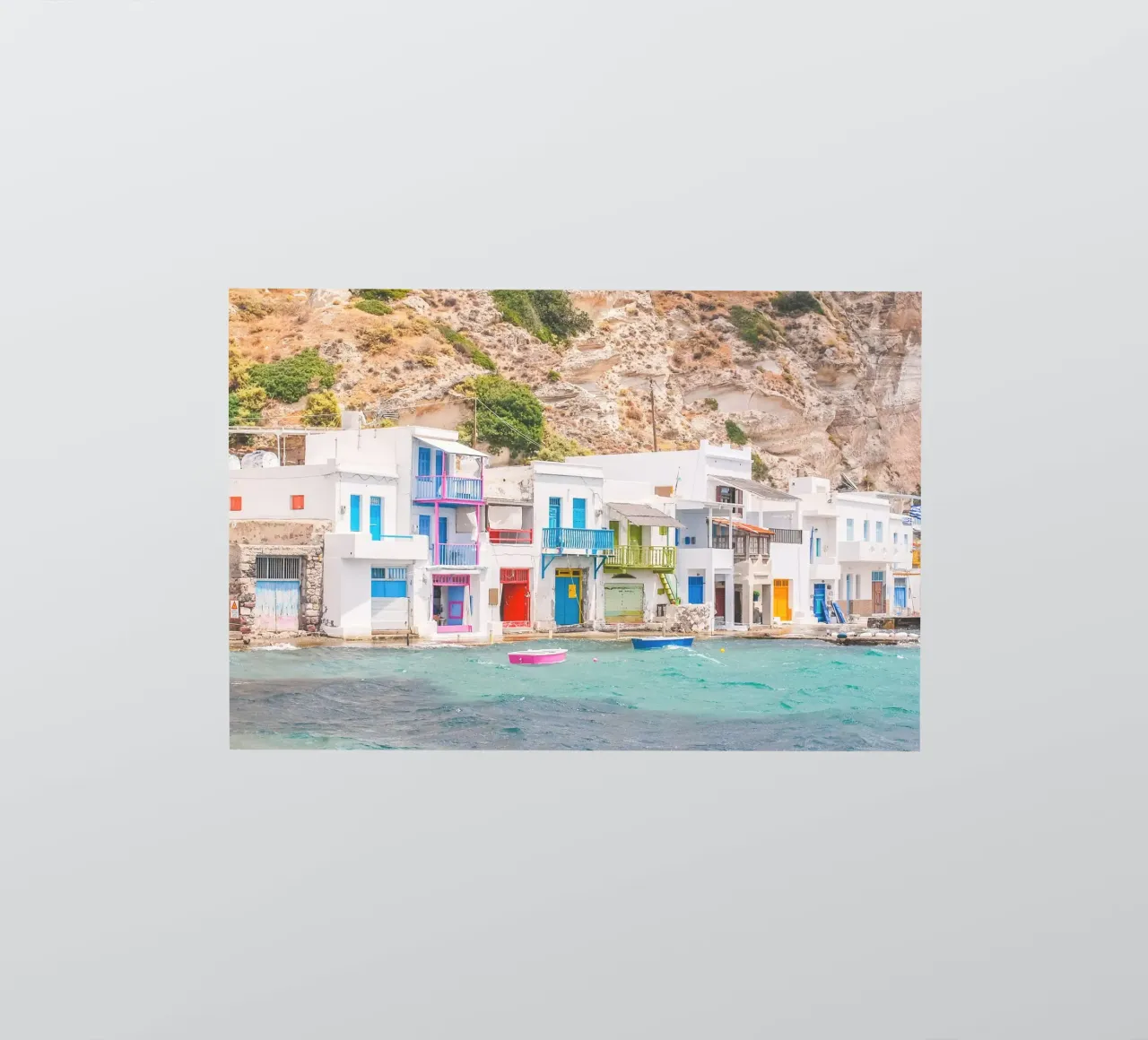 Milos, Greece I Colourful fishing village in the port of Klima sticker by Julie Travel Photography