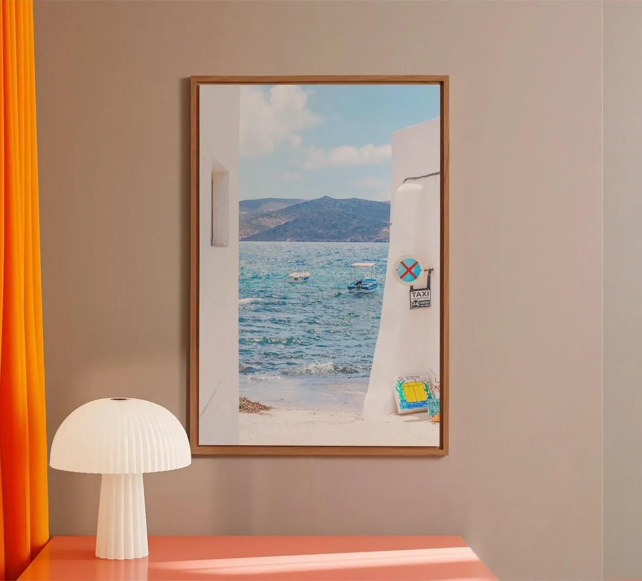 Milos, Grèce I Vue sur la mer Méditerranée bleu et blanc alu dibond de Julie Travel Photography