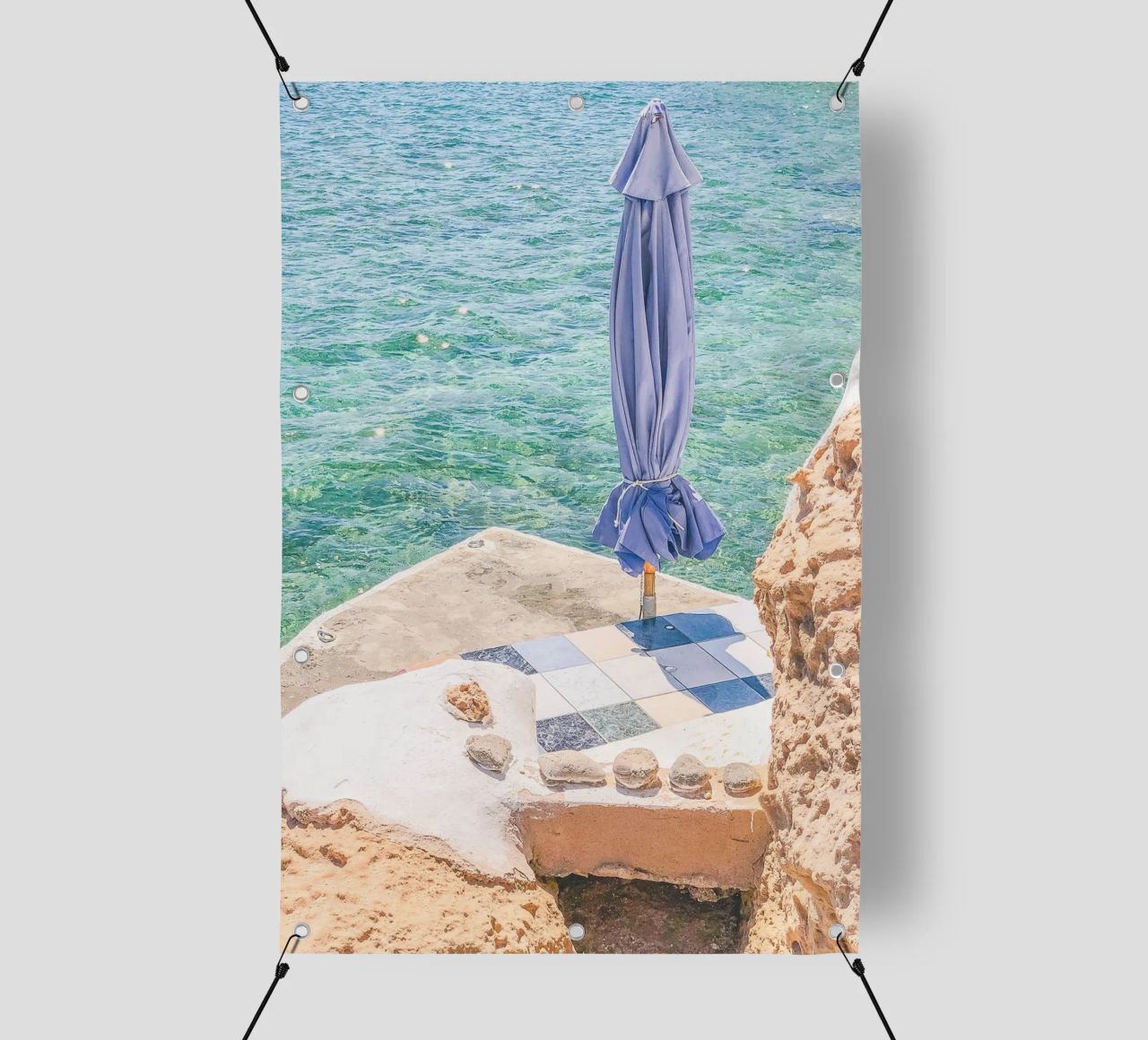 Milos, Grecia I Spiaggia privata paradisiaca in Costa Azzurra telo in pvc da Julie Travel Photography