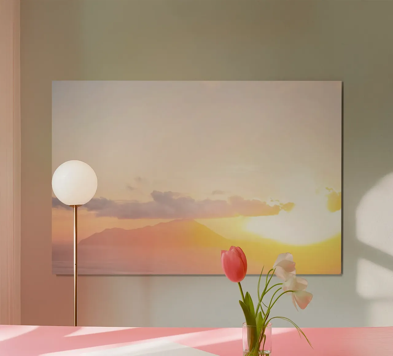 Milos, Griekenland I Esthetisch pastel licht bij zonsondergang poster van Julie Travel Photography