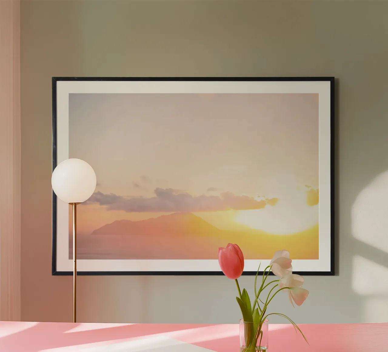 Milos, Griekenland I Esthetisch pastel licht bij zonsondergang poster van Julie Travel Photography