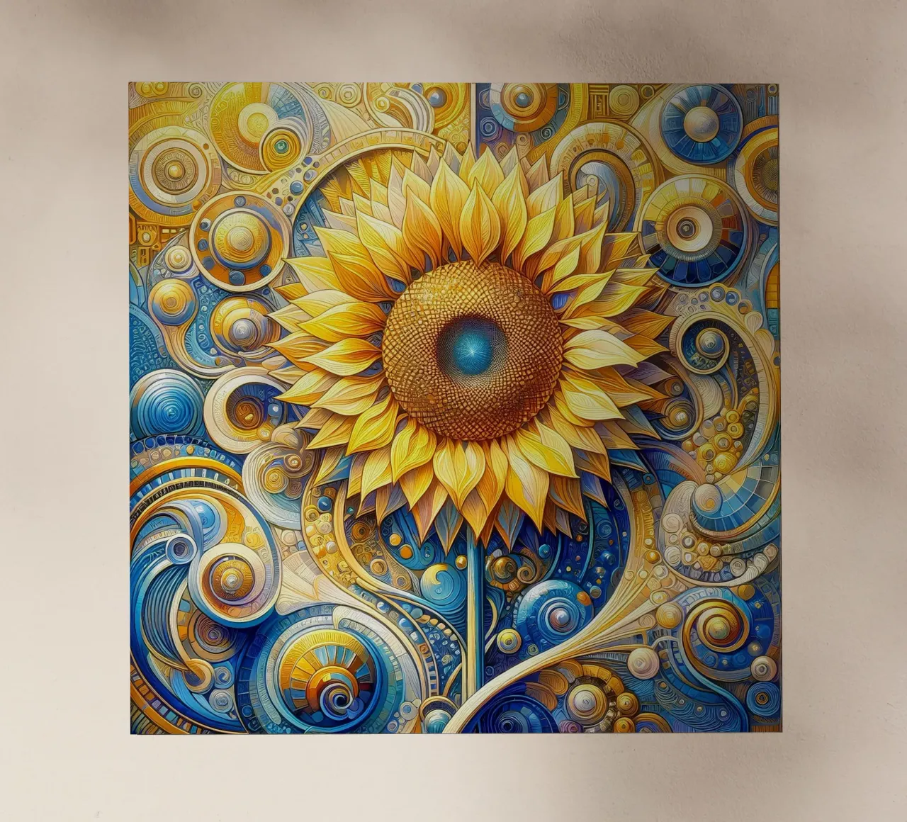 Sunflower pellicola backlit da Art-Nouveau-Dsg