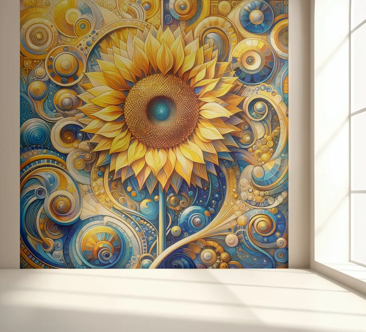 Zonnebloem fotobehang van Art-Nouveau-Dsg